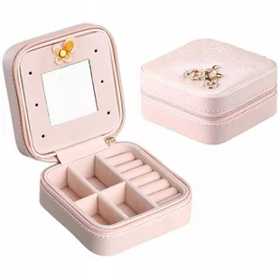Lilienne Podróżna mała szkatułka na biżuterię z lusterkiem perłowo-różowa ORGBIZSP01109-1 - Biżuteria - akcesoria - miniaturka - grafika 1