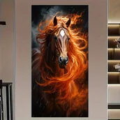 Rękodzieło - TEMU Zestaw do malowania diamentowego 40*70cm/15.7*27.5in, 5D DIY diamentowy zestaw do malowania dla początkujących, temat konia biegającego, - miniaturka - grafika 1