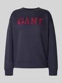 Bluzy damskie - Bluza z okrągłym dekoltem i wyhaftowanym logo - miniaturka - grafika 1