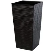 Donice - Donica na kwiaty z wkładem Pesaro dłuto 35 cm, czarna - miniaturka - grafika 1