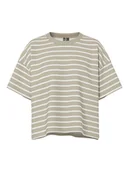 Koszulki i topy damskie - Pieces Koszulka "Chilli" w kolorze beżowo-białym - miniaturka - grafika 1