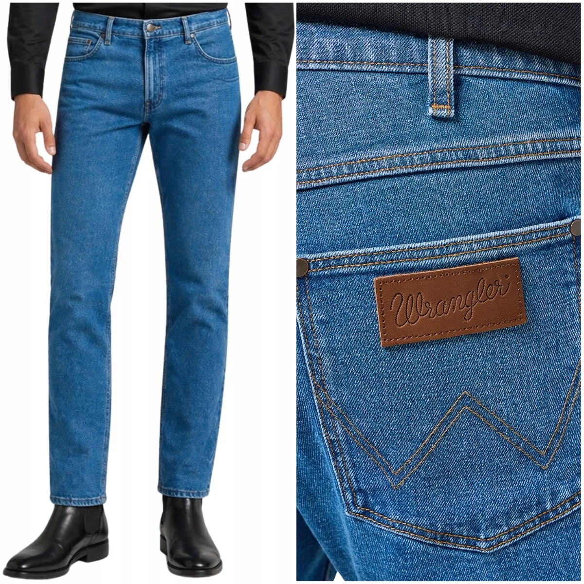 Wrangler Greensboro Saddlestone DżINS proste spodnie jeansowe W30 L32