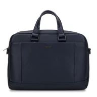 Torebki damskie - Męska torba na laptopa 15,6” z ekoskóry dwukomorowa granatowa - miniaturka - grafika 1