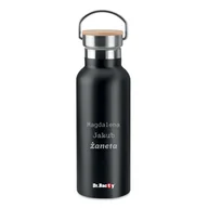 Butelki termiczne - Butelka termiczna Dr.Bacty Iris 500 ml - czarny- personalizowana graerem - miniaturka - grafika 1