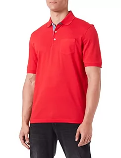 Koszule męskie - bugatti Męska koszula polo, 8151-35008, czerwony-950, regularny, Czerwony-950, L - grafika 1