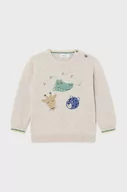 Swetry dla chłopców - Mayoral sweter bawełniany niemowlęcy kolor beżowy lekki - miniaturka - grafika 1