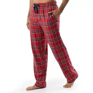 Spodenki męskie - Izod Męskie spodnie piżamowe z tkanej flaneli, czerwone karo, rozmiar L, Czerwona karo, L - miniaturka - grafika 1