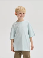 Koszulki dla chłopców - Reserved - Bawełniany t-shirt oversize - jasnozielony - miniaturka - grafika 1