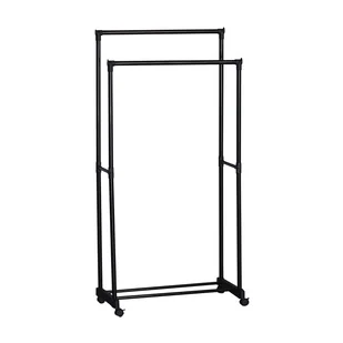 Wieszak na ubrania Smukee 74,5 x 39 x 157 cm, z 2 drążkami, czarny - Wieszaki i stojaki - miniaturka - grafika 1