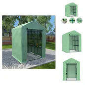 Szklarnie ogrodowe - vidaXL Szklarnia z półkami stalowymi 143x143x195 cm - Szklarnie - miniaturka - grafika 1