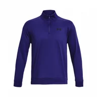 Bluzy męskie - Męska bluza treningowa nierozpinana bez kaptura Under Armour UA Armour Fleece 1/4 Zip - granatowa - miniaturka - grafika 1