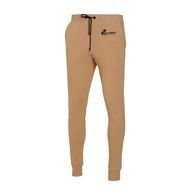 Spodnie sportowe męskie - Męskie spodnie dresowe Olimp - Men Pants Gold Series beżowe-L - miniaturka - grafika 1