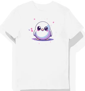 Koszulka męska biała z motywem pingwina kawaii XXL - Koszulki męskie - miniaturka - grafika 1