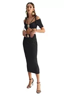 Spódnice - Trendyol FeMan Spódnica ołówkowa dzianinowa spódnica, czarna, 38, Czarny, 36 - miniaturka - grafika 1
