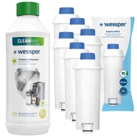 Akcesoria i części do ekspresów do kawy - Filtr Wessper aqualunga x6 + odkamieniacz Cleanmax 0,5l Green dla Delonghi - miniaturka - grafika 1