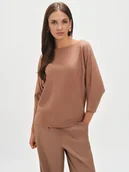 Swetry damskie - Klasyczny beżowy sweter - miniaturka - grafika 1