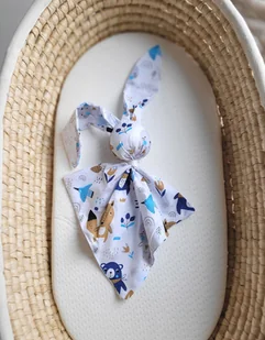 Miękka przytulanka kocyk króliczek z bawełny - Misie granatowe - Maskotki i pluszaki - miniaturka - grafika 1