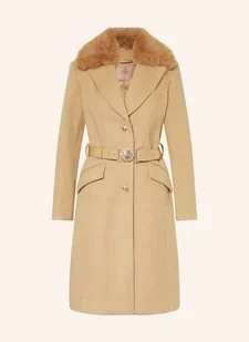 Guess Płaszcz New Patrice Z Odpinanym Sztucznym Futrem beige - Płaszcze damskie - miniaturka - grafika 1