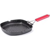 Patelnie - Moneta PRO GRILL PATELNIA GRILLOWA 24 CM SKŁADANA RĄCZKA POWŁOKA GREBLON C3 INDUKCJA b3A00A151424 - miniaturka - grafika 1