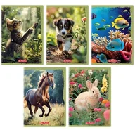Zeszyty szkolne - Herlitz Zeszyt A532k linia z marginesem Animals (10szt) - miniaturka - grafika 1