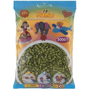 Hama 201-84 - oliwkowy - 3000 koralików midi - Prace ręczne dla dzieci - miniaturka - grafika 1