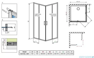 Radaway Premium Pro Black Kdd kabina 90x90cm szkło przejrzyste 1017090-54-01L/1017090-54-01R - Kabiny prysznicowe Radaway Premium Pro Black Kdd kabina 90x90cm szkło przejrzyste 1017090-54-01L/1017090-54-01R - Kabiny prysznicowe - miniaturka - grafika 2