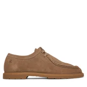 Półbuty damskie - Półbuty Tommy Hilfiger Lightweight Suede Apron Toe FW0FW09262 Beżowy - miniaturka - grafika 1