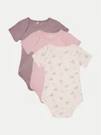 Komplety dla niemowląt - NAME IT Komplet 3 par body 13242190 Różowy Regular Fit - miniaturka - grafika 1