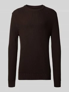 Sweter z dzianiny z okrągłym dekoltem - Swetry męskie - miniaturka - grafika 1