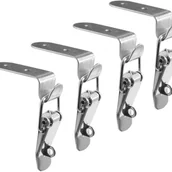 Zawiasy, okucia i inne akcesoria - Zatrzask sprężynowy ze stali nierdzewnej z zatrzaskiem typu „kaczy dziób” 90 stopni, srebrny, B - miniaturka - grafika 1