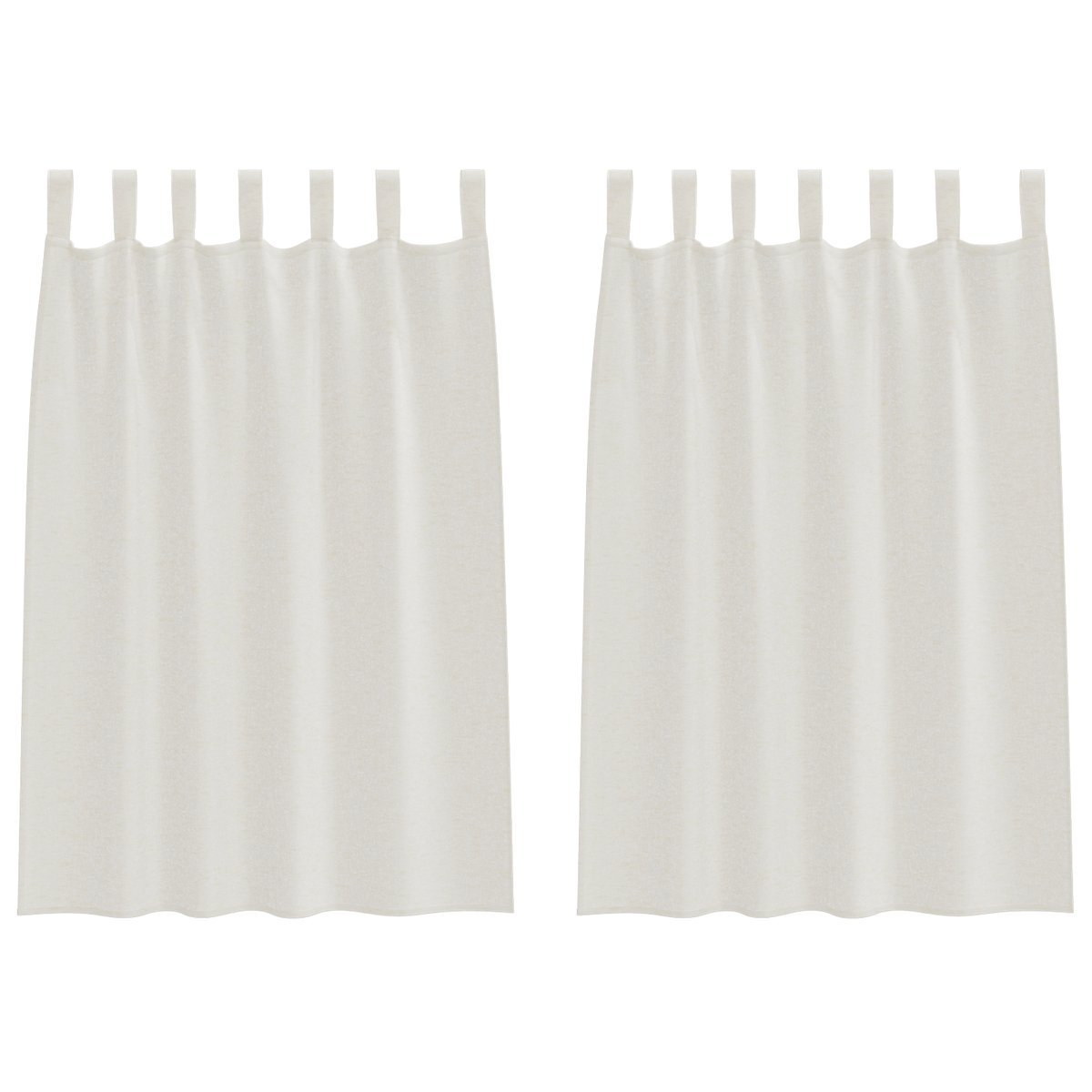 vidaXL Zasłony z zasłonami 2 pcs Kremowy 140 x 140 cm Poliester