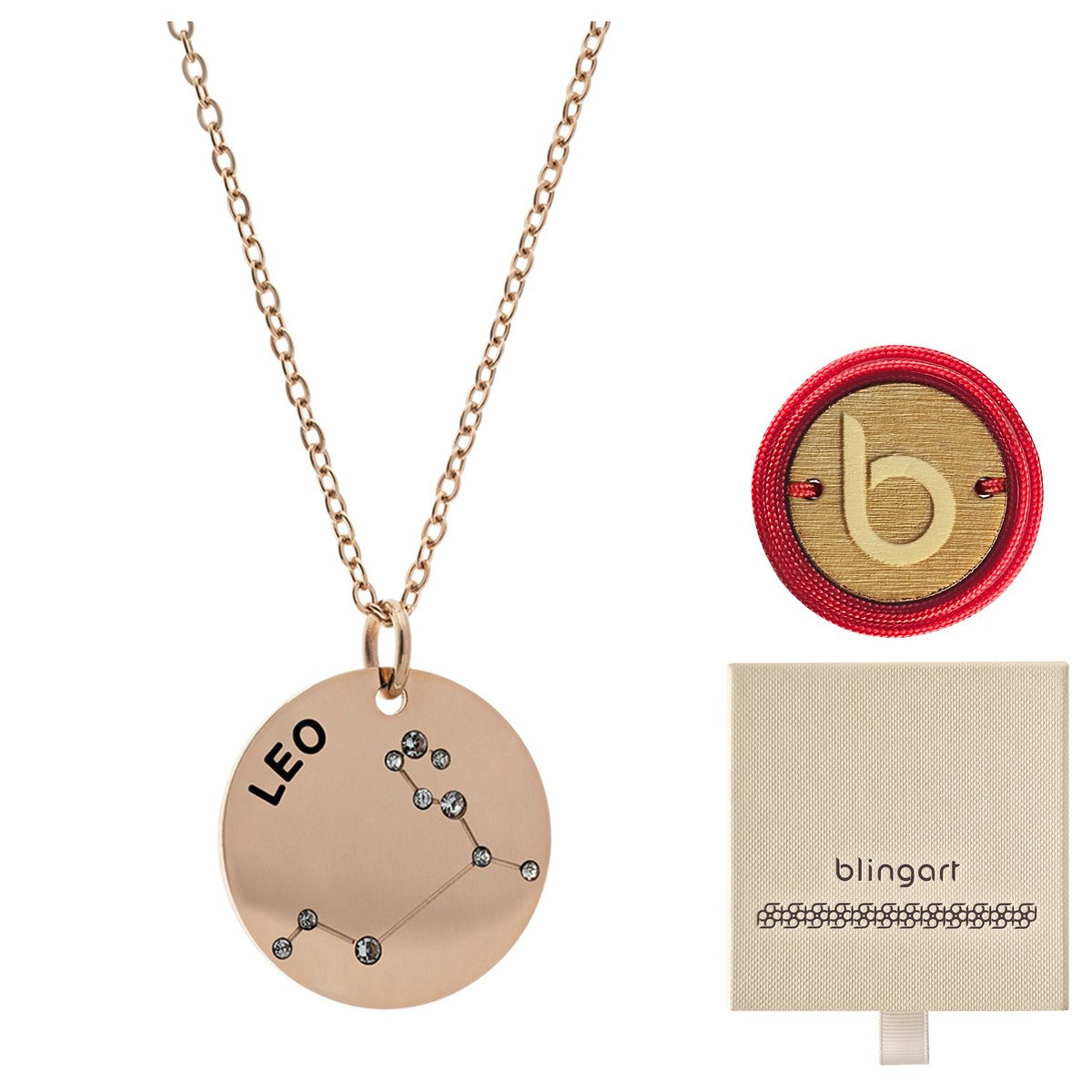 Naszyjnik celebrytka medalik znak zodiaku Lew pozłacany BLINGART