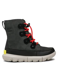 Sorel Śniegowce Youth Sorel Explorer Lace Wp NY4897-093 Czarny - Buty dla chłopców - miniaturka - grafika 1