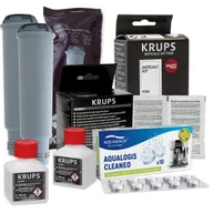 Akcesoria i części do ekspresów do kawy - Zestaw Krups filtr KRUPS F08801 2szt, Odkamieniacz Krups F054, Krups XS9000 Płyn, Cleaneo 10szt - miniaturka - grafika 1