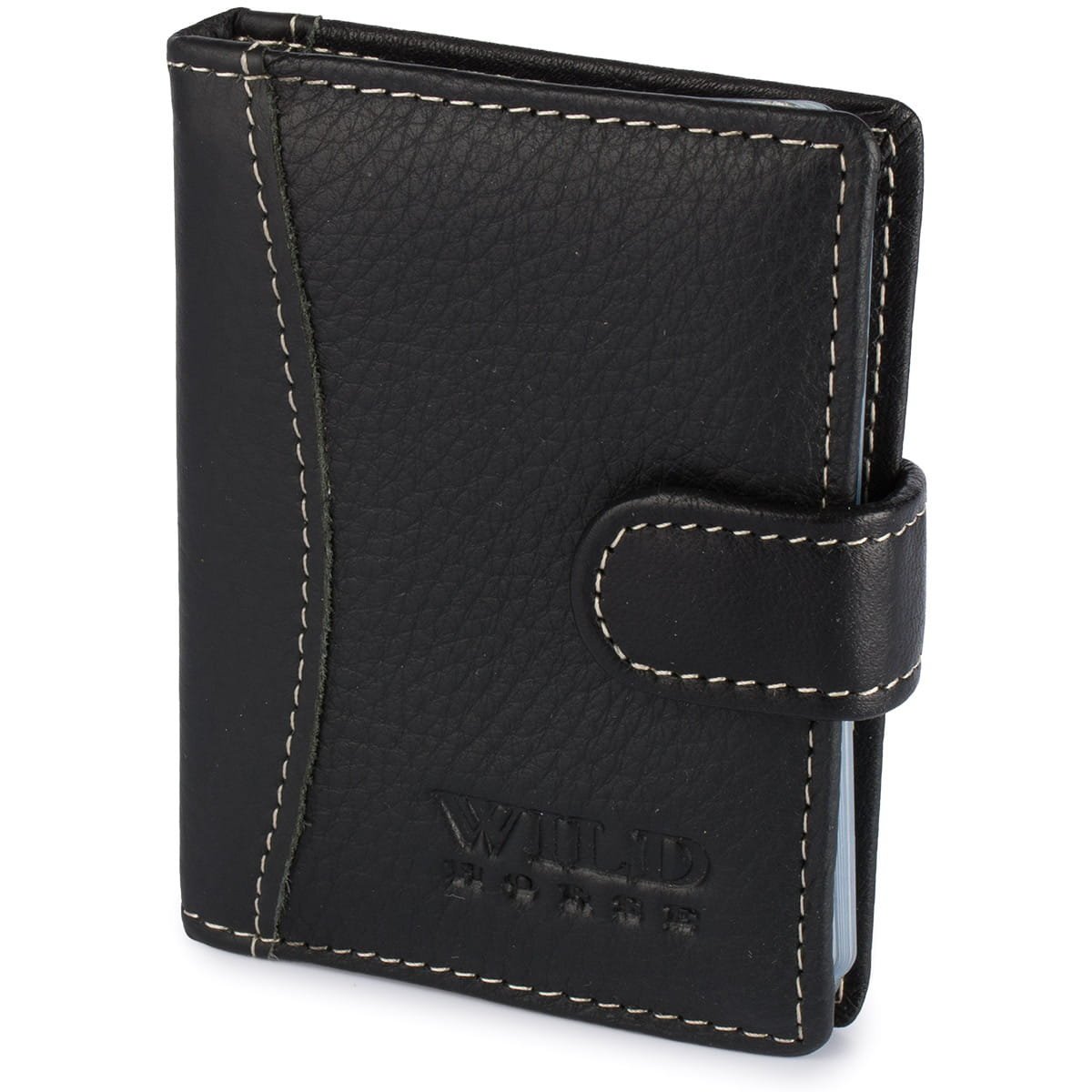 Etui na Karty Dokumenty Skórzane Wild Horse Czarne