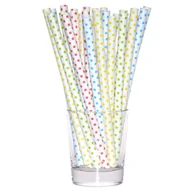Słomki do napojów - Słomka papierowa jumbo w kropki 1 cm 8 sztuk mix - miniaturka - grafika 1