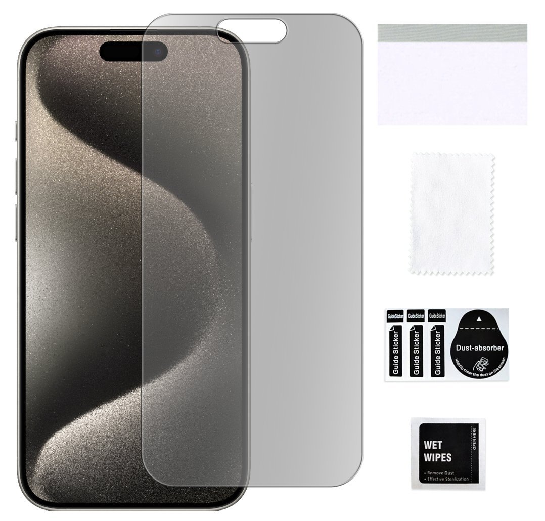 Szkło hybrydowe matowe do APPLE IPHONE 15 PRO szybka ochronna na ekran matt