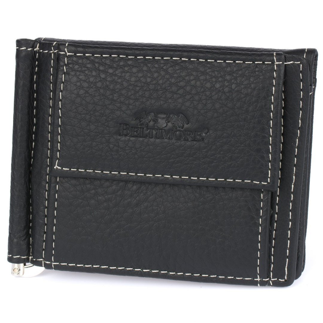 Portfel męski skórzany mały czarny z wsuwką na banknoty RFiD Beltimore L47 czarny