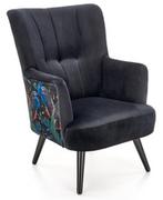 Fotele - Fotel wypoczynkowy PAGONI tapicerowany czarny (tkanina Bluvel #19) - miniaturka - grafika 1