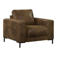 Fotele - Brązowy fotel z imitacji skóry Lofty Lilly – Miuform - miniaturka - grafika 1