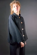 Marynarki i żakiety damskie - Żakiet do biura czarny melanż - miniaturka - grafika 1