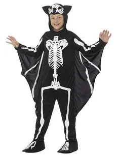 Smiffys smiffy kroki  dzieci kostium unisex nietoperz szkielet, body Suit z kapturem i skrzydłami, wielokolorowy, m 45123M - Stroje karnawałowe - miniaturka - grafika 1