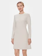 Sukienki - Calvin Klein Sukienka codzienna Hw Viscose Fit & Flare Dress K20K206336 Beżowy Regular Fit - miniaturka - grafika 1