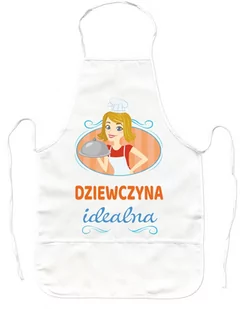 Fartuch kuchenny 321PREZENT Dziewczyna Idealna, biały - Fartuchy i rękawice kuchenne - miniaturka - grafika 1