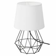 Lampy stojące - Lampka nocna stołowa diament z abażurem DEKORACJADOMU.PL, biało-czarna - miniaturka - grafika 1