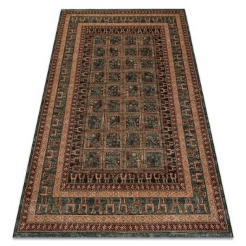 Dywan Do Salonu Wełna Patchwork ramka orientalny zielony 200x250 cm