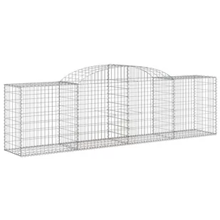 vidaXL Kosze gabionowe, 7 szt., 300x50x80/100 cm, galwanizowane żelazo - Ogrodzenia - miniaturka - grafika 4