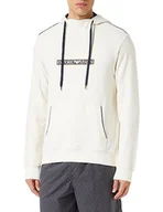 Bluzy męskie - Emporio Armani Męska bluza z kapturem szczotkowana Terry, kremowy, XL - miniaturka - grafika 1