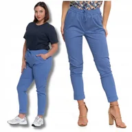 Spodnie damskie - Stylowe Spodnie Damskie Joggery Wiązane Wysoki stan Bawełniane MORAJ XL - miniaturka - grafika 1
