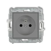 Gniazdka elektryczne - Karlik Gniazdo pojedyncze z uziemieniem szary 27MGP-1zp - miniaturka - grafika 1